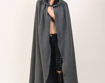 Gray Hooded Cape, Assasin Hooded Cloack Unisex
