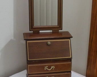 Vintage Musical Jewelry Box - Slant Top Desk Style