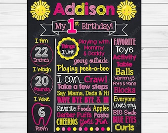 Sunshine Chalkboard - Chalk Board Poster - Custom Color - Birthday Printable Photography Prop Poster Printable Digital File