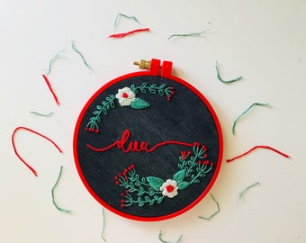 Modern embroidery hoop art