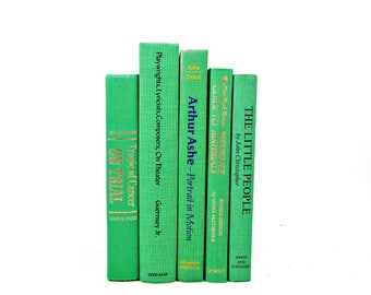 Emerald Green Books, Decorative Books, Kelly Old Book Set, Wedding Centerpiece, Book Decor, Book COllection, HOme interior design