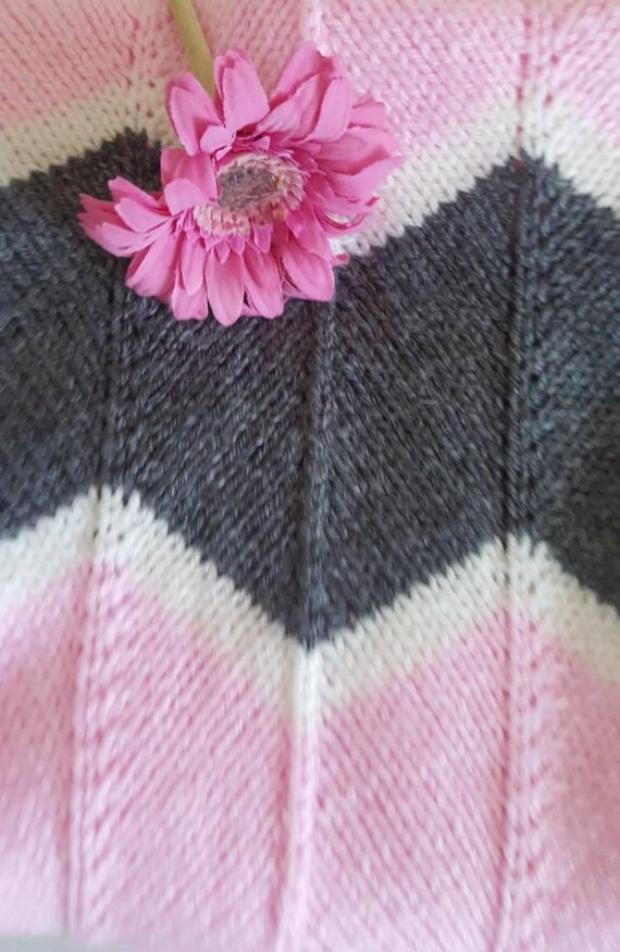 Hand knitted baby blanket beautiful handmade baby blanket