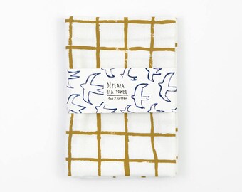 Grid Tea Towel by Depeapa