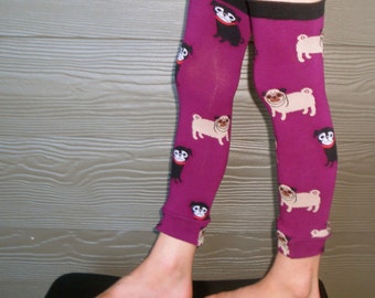 PUG DOGS - Leg and Arm Warmers for Boys and Girls - Leggings for Infant, Baby, Toddler, Kid, Tween - Great Birthday or Shower Gift