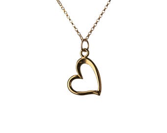 Heart 14K Gold Filled Pendant Necklace Simple Elegant Choker Necklace Friendship Jewellery Handmade Free UK delivery GP19