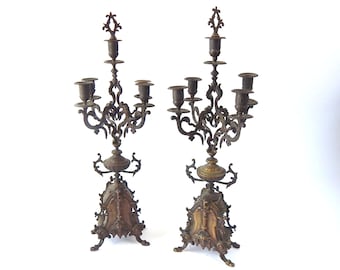 French Antique Candelabra High Quality Matched Pair in Bronze