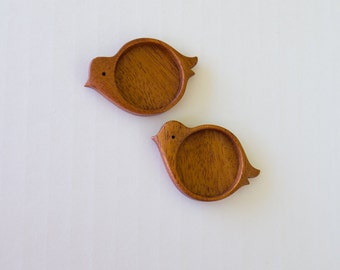 Bird hardwood tray setting fine finished - Mahogany - 25.5 mm cavity - (X12-M) - Set of 2