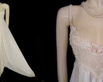 Vintage Jonquil Diane Samandi Neiman Marcus Nightgown Bridal Satin nightgown designer nightgown jonquil nightgown bridal nightgown