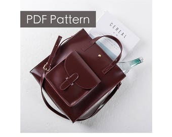 Leather tote pattern/handbag pattern/Pattern template/Leathercraft Pattern/PDF Pattern/everyday tote /DIY pattern