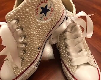 Bride Converse Sneakers Bridal / Wedding Shoes / Bling Converse / Bride Shoes