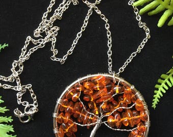 Baltic Amber Tree of Life Necklace