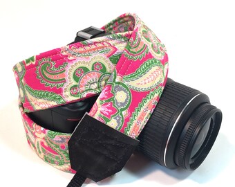 DSLR Camera Strap, Padded Camera strap, Paisley, Nikon Camera Strap, Canon Camera Strap, Graduation Gift, Wedding Gift, Travel