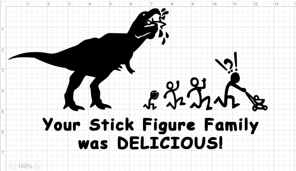 Download T-Rex Ate Stick Figure Family SVG EPS DXF Studio3 Cut File from TimestormSVG on Etsy Studio