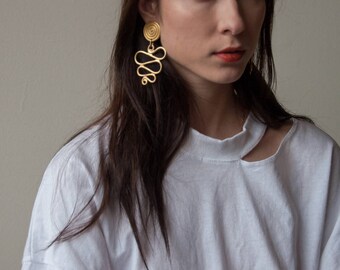 oversized drop earrings / large earrings / statement earrings / 1812a
