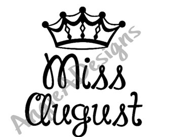 Miss August with Crown SVG