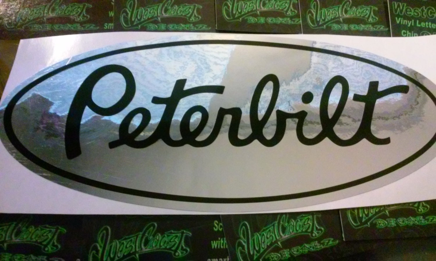 1 Peterbilt Chrome vinyl Decal Semi Truck custom stickers