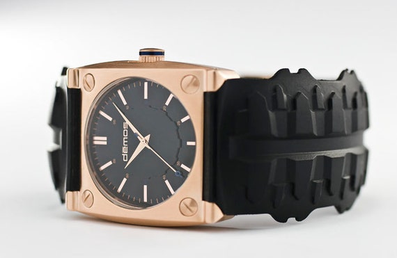 Mayans MC / Sons of Anarchy style - Motorcycle TREAD wristwatch - Tread w/ Rose Gold colored case