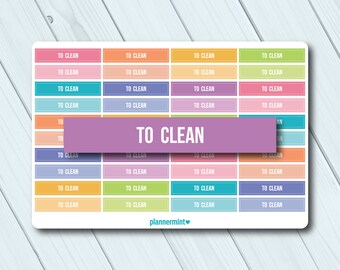 To Clean Header Planner Stickers - Erin Condren Life Planner - Happy Planner - Cleaning - Reminder - Organization - Matte or Glossy