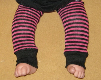 Leg warmer, Infant, Newborn -Thin Stripe's in Fuschia and Black-infant leg warmer, newborn leg warmer, baby girl leg warmer, baby leg warmer