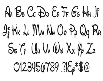 Walt Disney font svg, Walt Disney letters alphabet, Disney font svg, cartoon svg, dxf, cricut, silhouette cutting file, instant download