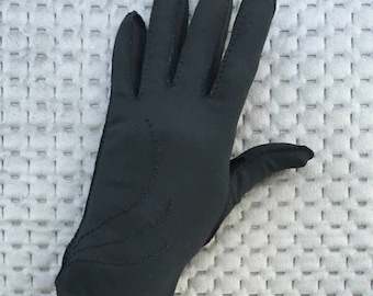 Vintage Gloves Black With French Knot Pattern