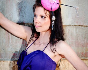 Crystal Pink - Fascinator Headwear Headpiece