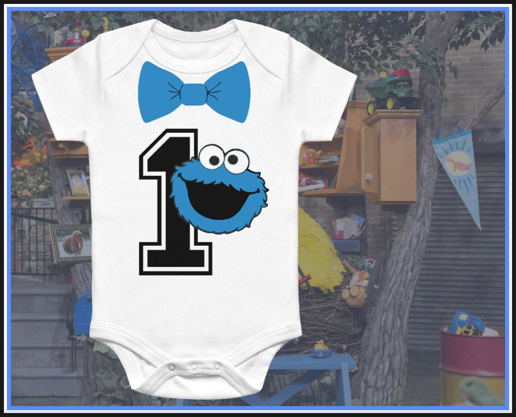 Cookie Monster 1 year old baby Onesie. Baby Suite Funny onesie