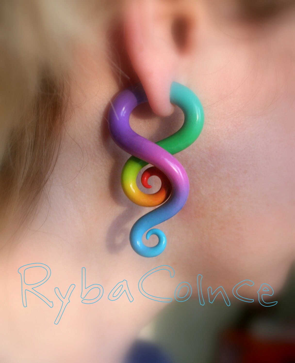 Fake ear gauge / Faux gauge/Gauge earrings / fake piercing
