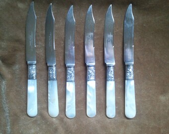 6-Mother of Pearl Landers, Frary & Clark Fruit Knives...Free Shipping!
