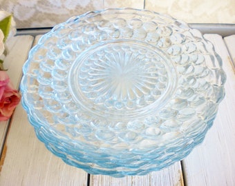 Blue Anchor Hocking Plates Set Of 6 Bubble Plates, Dessert Plates Something Blue Wedding Bread And Butter Plates Retro, Modern