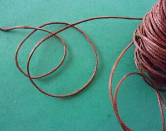 Brown waxed cord - diameter 1 mm