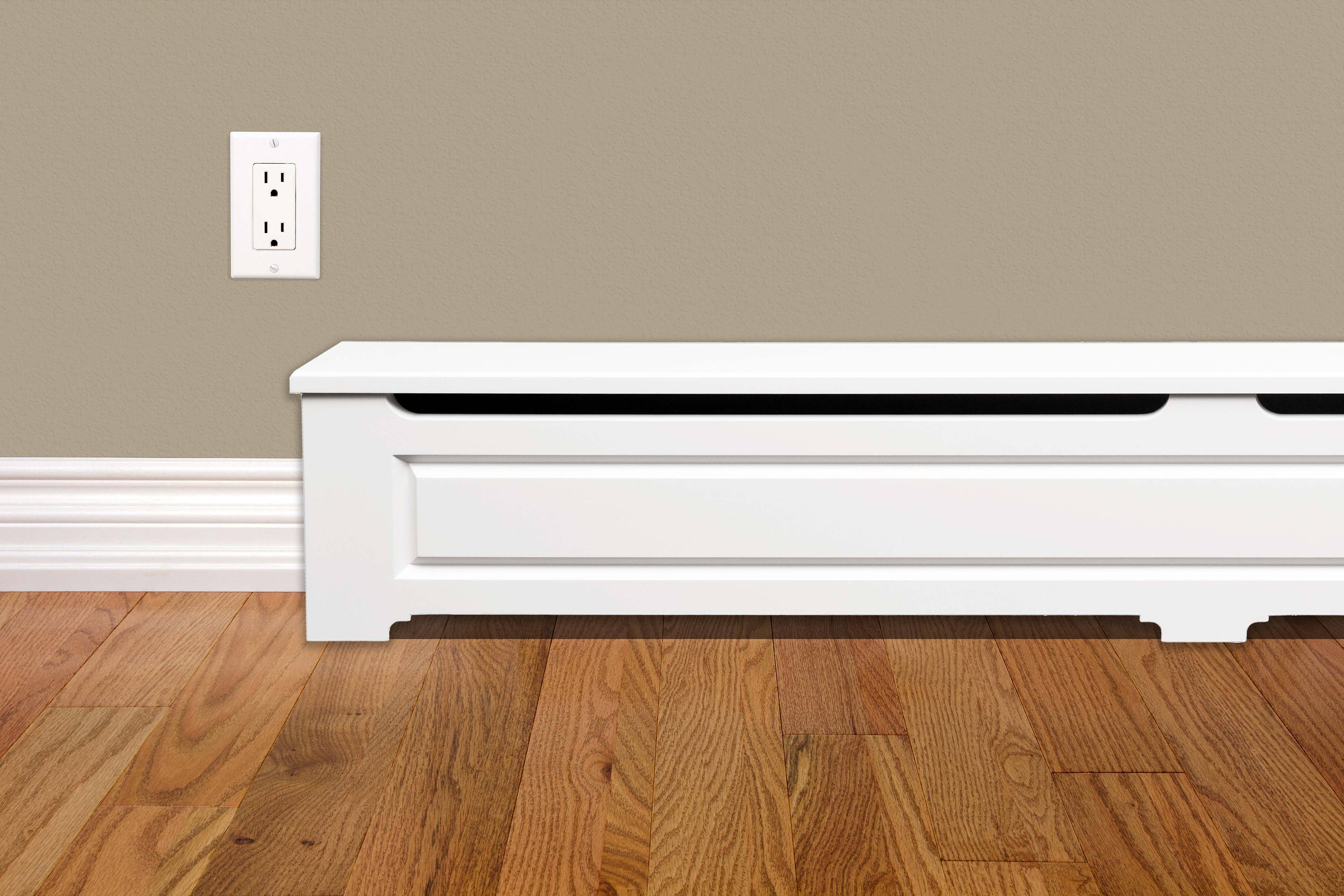 Craftsman Style 5 Ft Wood Baseboard Heater Cover Kit In White Description Craftsman Style Wood Baseboard Heater Cover
