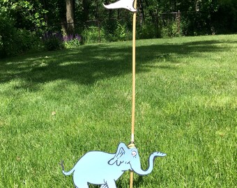 Dr. Seuss Oh the Places You'll Go Elephant with Flag Party Decoration