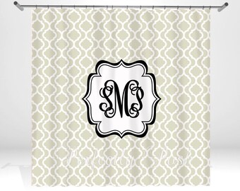 Personalized Custom Shower Curtain Monogram with Name or Initials perfect for any bathroom