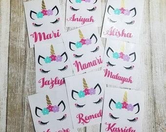 Unicorn Vinyl Decal - Personalized Unicorn Decal - Tumbler Decal - Mug Decal - Car Window Decal