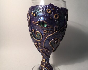 Purple dragon eye goblet or wine glass