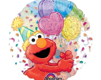 FAST SHIP TWO Elmo Birthday Balloons, Sesame Street Party Balloons, Elmo Mylar Balloon, Elmo Foil Balloon, Elmo Party Supplies, Holographic
