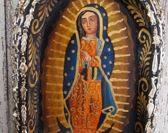 Ex Voto Retablo Virgin Guadalupe Nicho Mexican Milagro Charms Our Lady of Guadalupe