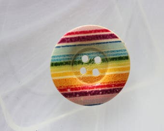 button round striped wood