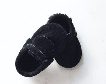 black sequin moccasins