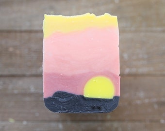 Surreal Sunset Soap | Cold Process Soap | Handmade Soap | Gift | Moisturizing | Tussah Silk | Shea Butter | Kaolin Clay
