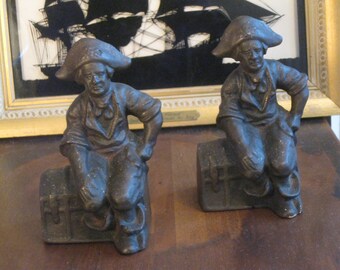 sale!! Cast Iron Pirate Bookends / Hubley Bookends?