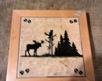 Handmade Countertop Tile Coaster Wall Hanger Decorative Wildlife Art