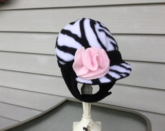 childs winter hat in Zebra print
