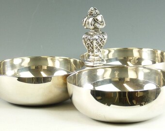 CHRISTOFLE Silver Plate - Classic 3 Piece Divided Dish