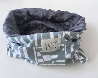 Neck warmer gray and white