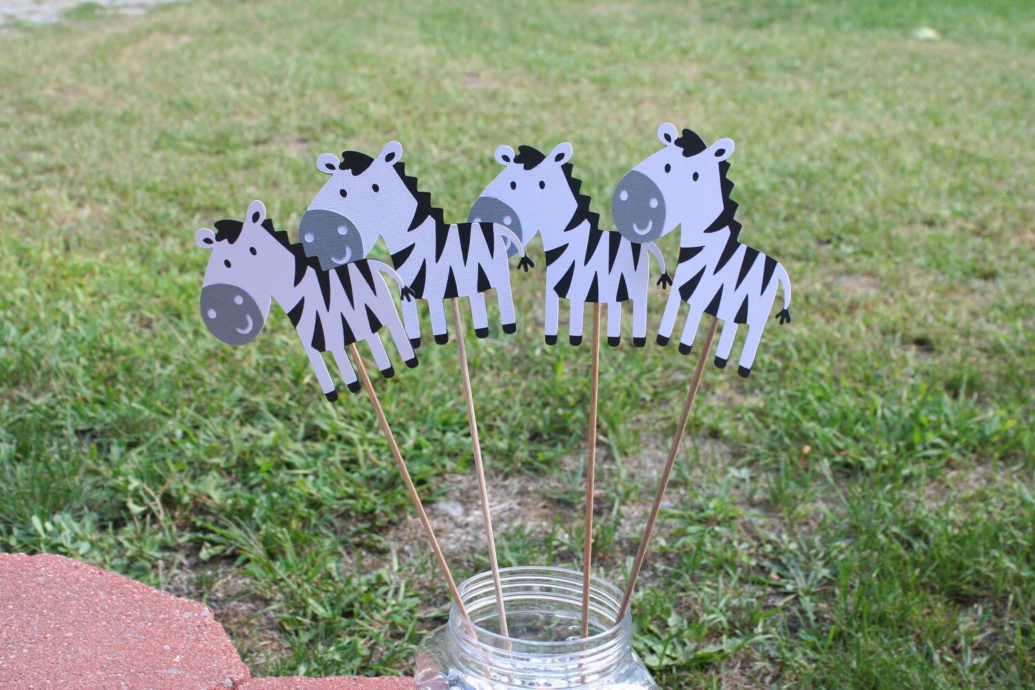 Set of 12 zebra Table Decorations Jungle/Zoo/Safari/Circus