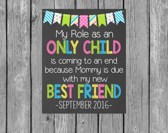 Pregnancy Announcement Chalkboard Printable - Pregnancy Chalkboard Digital File