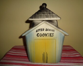 Vintage American Bisque After School Cookies Cookie Jar w/Bell