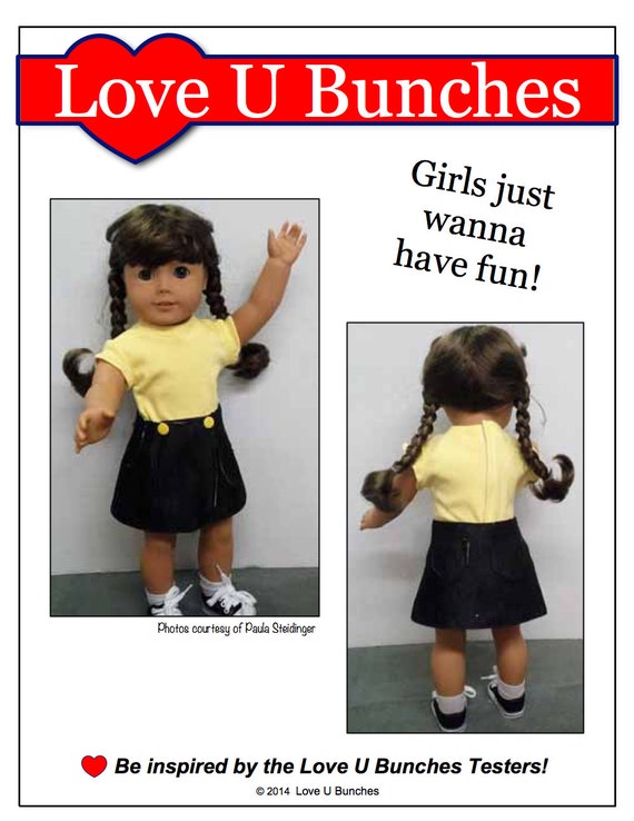 pixie faire love u bunches classic wrap skirt doll clothes pattern